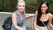 Deutsche Latina Christy Ley und ihre Freundin Nika im Park von gemeinsamen Bekannten gefickt